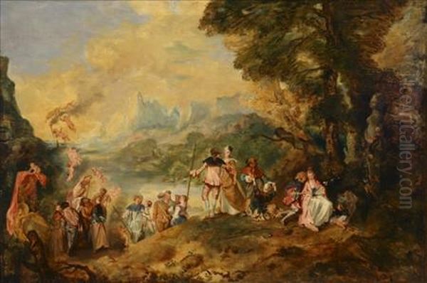 Pilgrimage To Cythera Oil Painting by Watteau, Jean Antoine