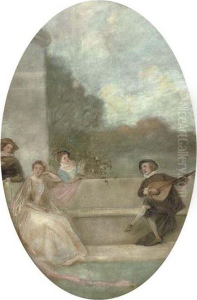 A Fte Champtre Oil Painting by Watteau, Jean Antoine