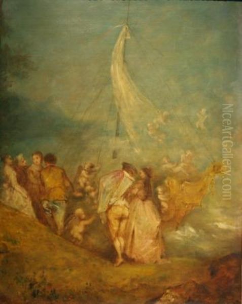 An Embarcation For Cythera Oil Painting by Watteau, Jean Antoine