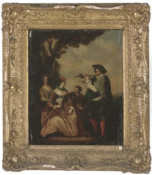 A Fete Champetre Oil Painting by Watteau, Jean Antoine