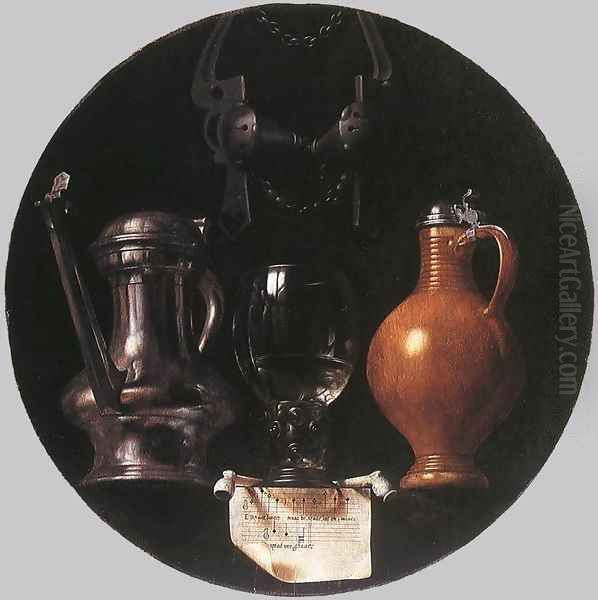 Emblematic Still-Life Oil Painting by Jan Symoonisz. (Johannes) Torrentius