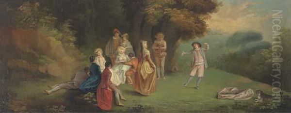 A Fete Champetre Oil Painting by Watteau, Jean Antoine