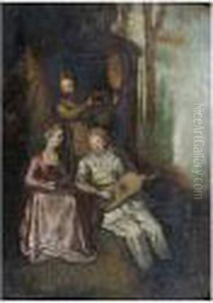 A Musical Party Oil Painting by Watteau, Jean Antoine