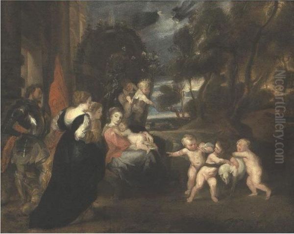 Rest On The Flight Into Egypt Oil Painting by Watteau, Jean Antoine