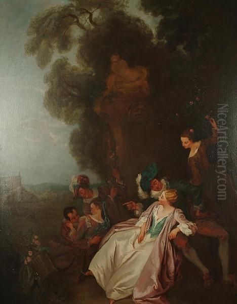 Fete Champetres Oil Painting by Watteau, Jean Antoine