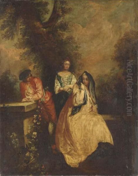 Conversation Dans Un Parc Oil Painting by Watteau, Jean Antoine