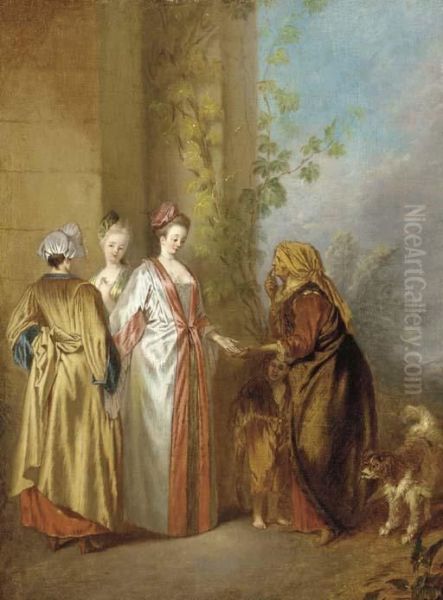 La Diseuse De Bonne Aventure Oil Painting by Watteau, Jean Antoine