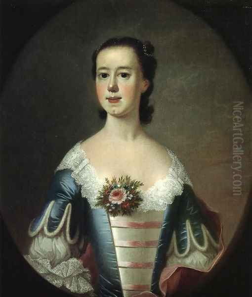 Mrs. Thomas Lynch (Elizabeh Allston Lynch) Oil Painting by Jeremiah Theus