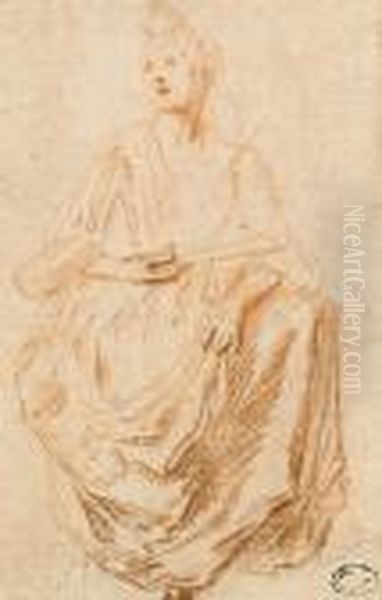 Watteau, A.
A Seated Woman Holding A Fan Oil Painting by Watteau, Jean Antoine