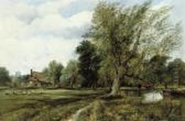 A Rural Idyll Oil Painting by Frederick Waters Watts