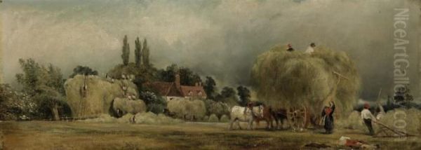 Carting Hay Oil Painting by Frederick Waters Watts