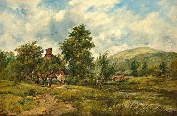 Landscape With A Cottage Oil Painting by Frederick Waters Watts