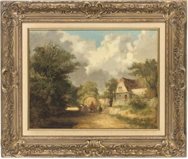 Country Lane At Norwich Oil Painting by Frederick Waters Watts