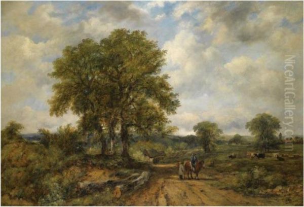 Farmer On A Track Oil Painting by Frederick Waters Watts