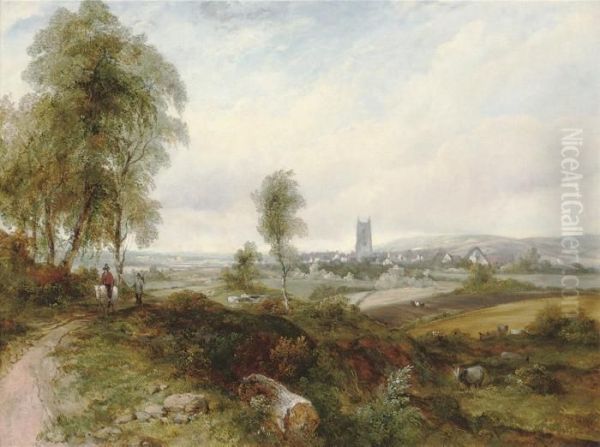 A View Of Dedham Oil Painting by Frederick Waters Watts