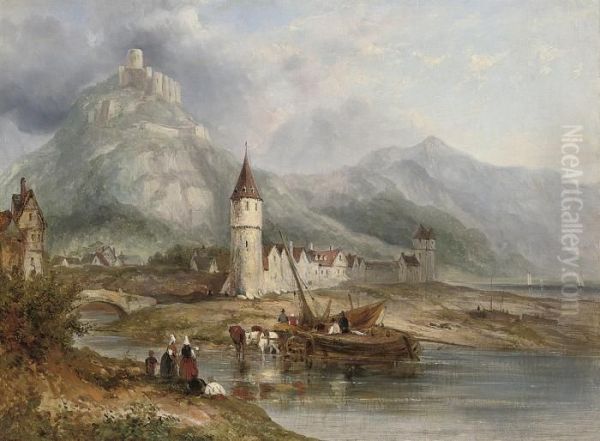 On The Rhine Oil Painting by Frederick Waters Watts