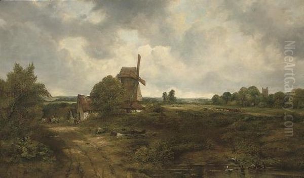 The Windmill Oil Painting by Frederick Waters Watts