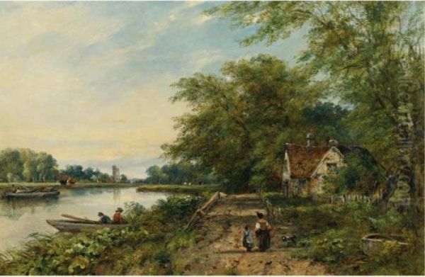 A Country Lane Oil Painting by Frederick Waters Watts