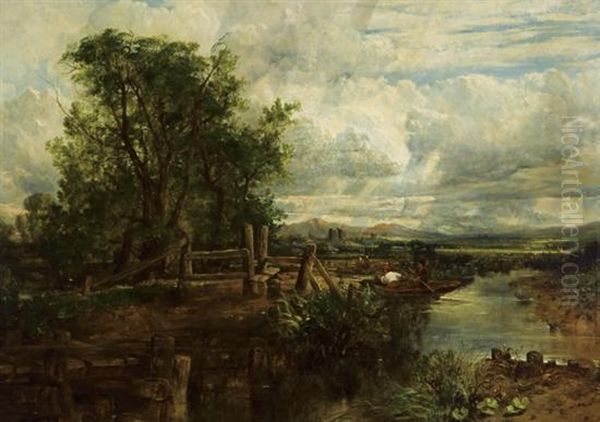 Landscape With Bridge Oil Painting by Frederick Waters Watts