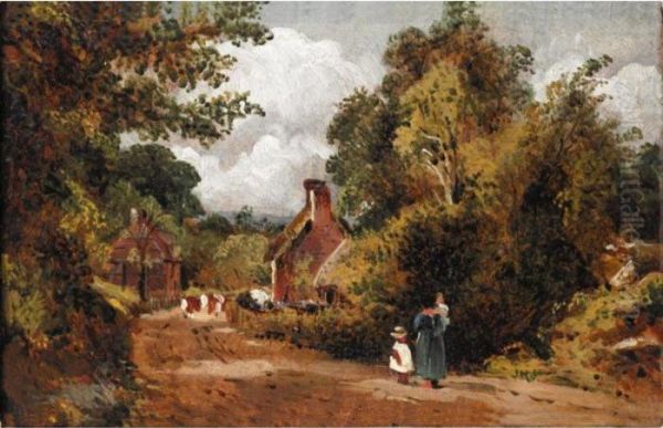 Bishopstoke, Near Southampton, Hampshire Oil Painting by Frederick Waters Watts