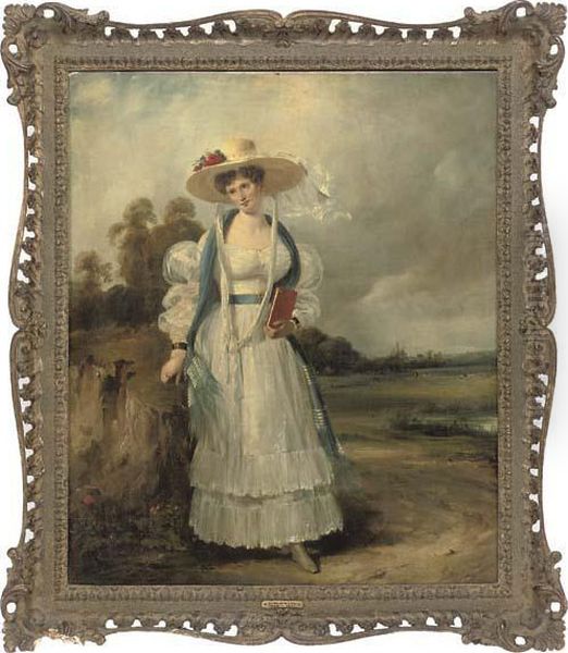 Portrait Of Mrs. Chalders Oil Painting by Frederick Waters Watts