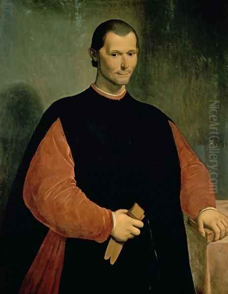 Portrait of Niccolo Machiavelli 1469-1527 Oil Painting by Santi Di Tito