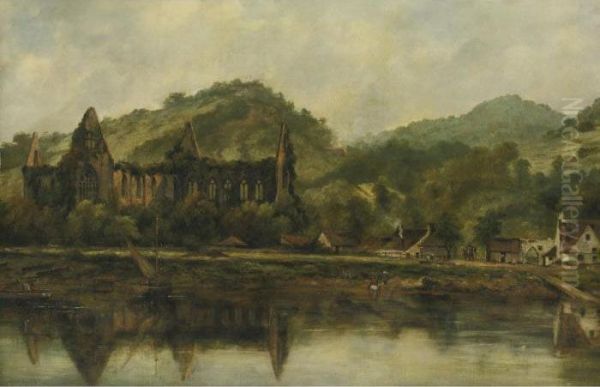 Tintern Abbey On The Wye Oil Painting by Frederick Waters Watts