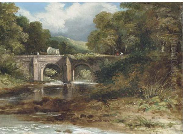 Crossing The Bridge Oil Painting by Frederick Waters Watts