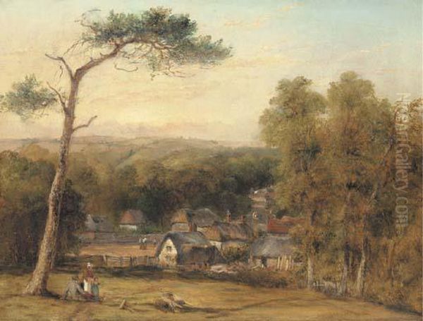 A View Of Shorewell, Isle Of Wight Oil Painting by Frederick Waters Watts