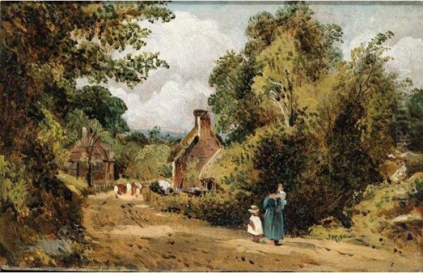 Bishopstoke, Near Southampton, Hampshire Oil Painting by Frederick Waters Watts