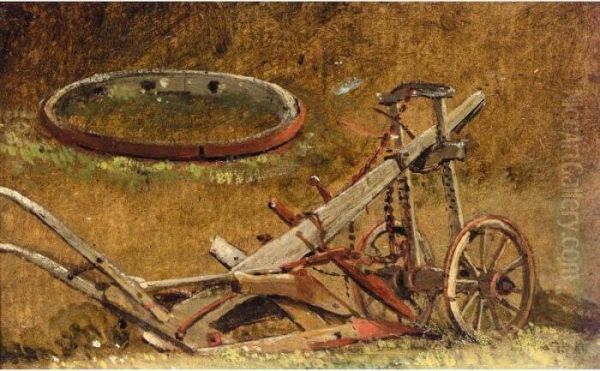 Study Of A Plough Oil Painting by Frederick Waters Watts