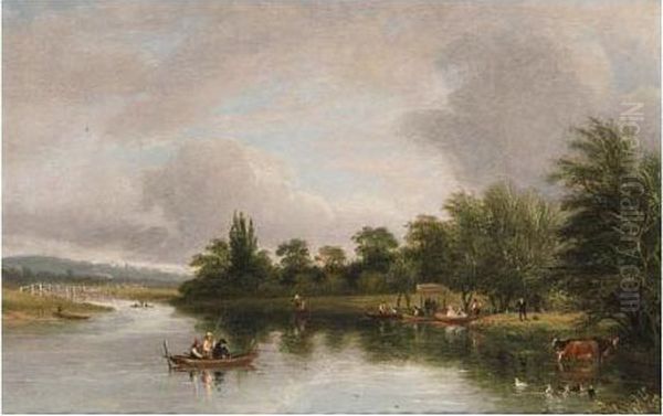 Teddington Loch Oil Painting by Frederick Waters Watts