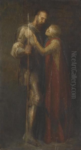 Knight And Maiden Oil Painting by George Frederick Watts