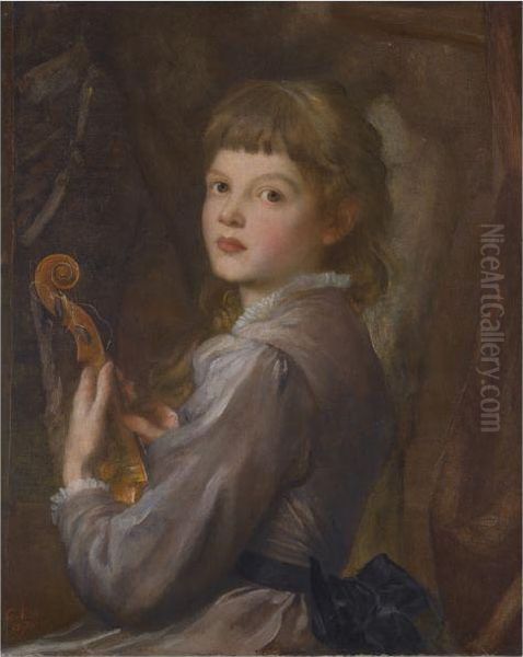 The Violinist, Blanche Oil Painting by George Frederick Watts