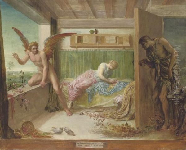 When Poverty Comes In At The Door Oil Painting by George Frederick Watts