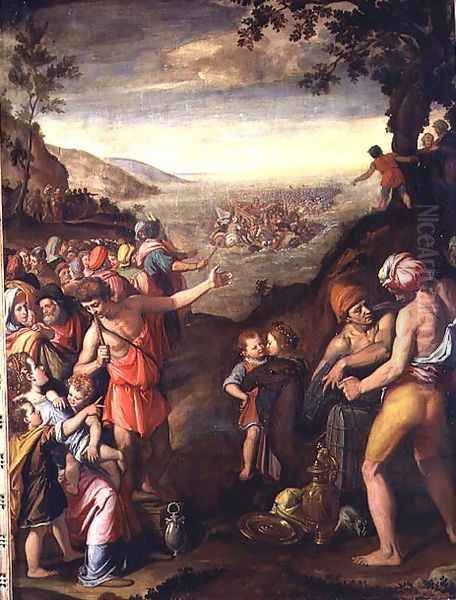 The Crossing of the Red Sea, 1572 Oil Painting by Santi Di Tito