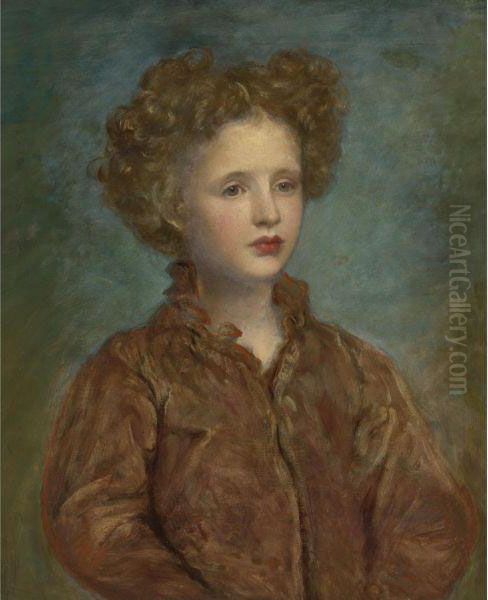 Portrait Of A Young Girl Of Title Oil Painting by George Frederick Watts