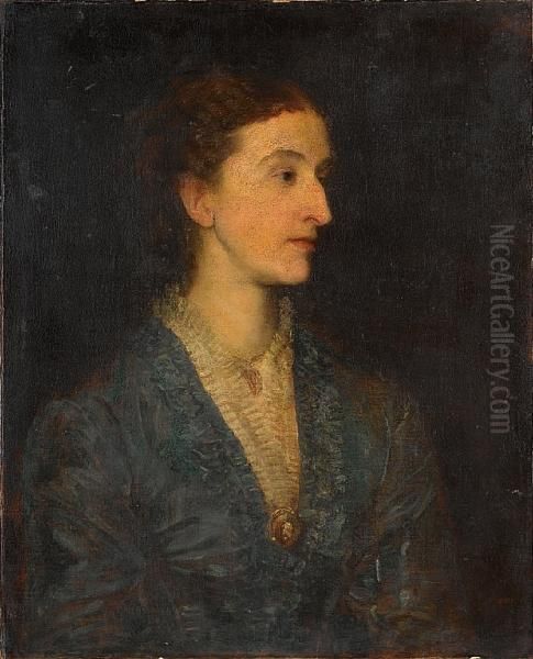 Portrait Of George (aristides) 
Eumorfopoulos(1863-1939); Portrait Of His Wife Julia, Nee 
Scaramanga(1864-1944) Oil Painting by George Frederick Watts