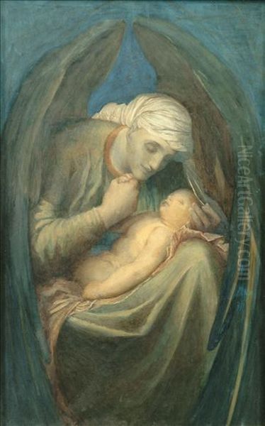 Deathcrowning Innocence Oil Painting by George Frederick Watts