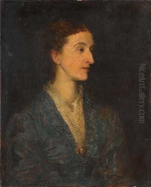 Portrait Of George (aristides) 
Eumorfopoulos (1863-1939); Portrait Of His Wife Julia, Nee Scaramanga 
(1864-1944) Oil Painting by George Frederick Watts