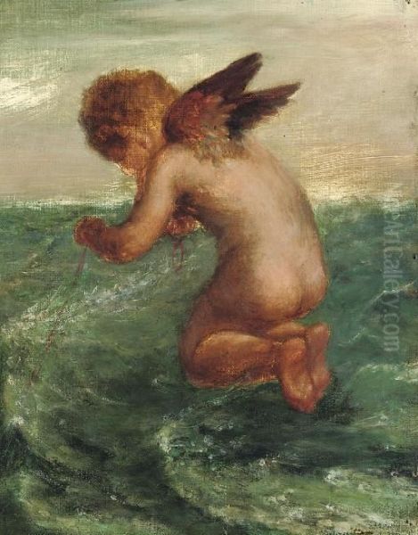 Good Luck To Your Fishing' Oil Painting by George Frederick Watts