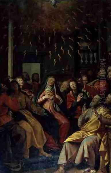 The Pentecost, c.1598 Oil Painting by Santi Di Tito