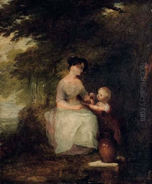 Mother And Child Oil Painting by George Frederick Watts