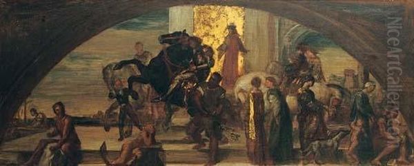 Design For A Mural Oil Painting by George Frederick Watts