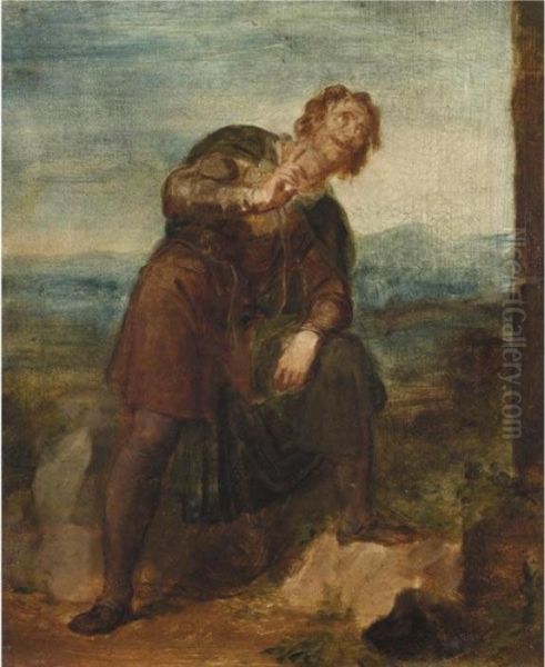 Portrait Of Charles Couzens; The Orator; A Conversation; Combat Oil Painting by George Frederick Watts