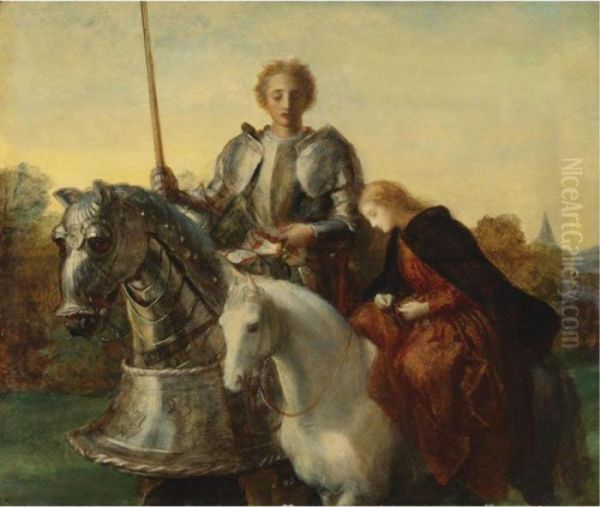 A Study For Una And The Red Cross Oil Painting by George Frederick Watts