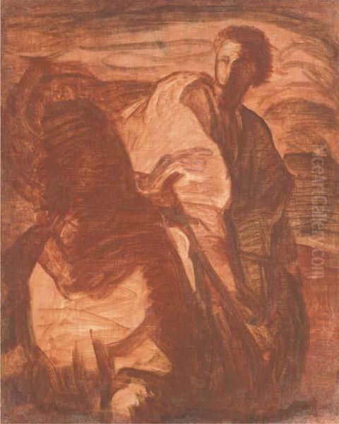 Study For Rider On The White Horse Oil Painting by George Frederick Watts