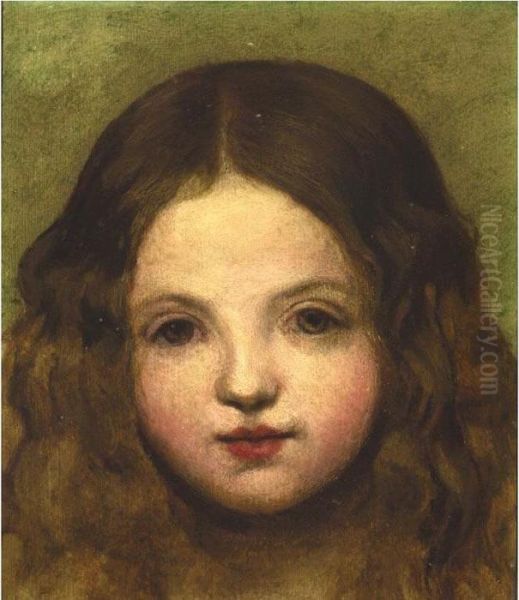 Portrait Of A Girl Oil Painting by George Frederick Watts