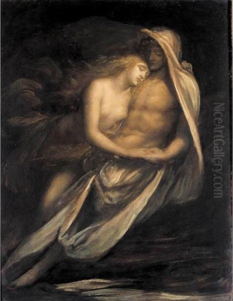 Paulo And Francesca Oil Painting by George Frederick Watts