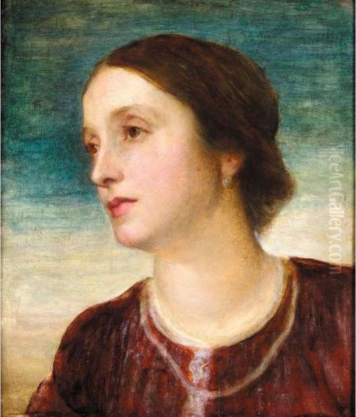 Portrait Of The Countess Somers Oil Painting by George Frederick Watts